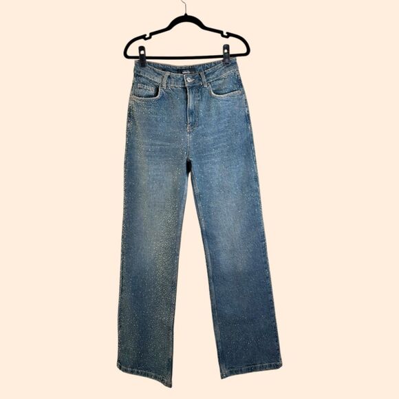 Mango MNG Straight Rhinestone Jeans - Picture 1 of 7